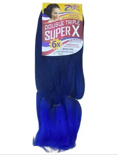Jumbo tranças box braids Fibra especial 400g SUPER X - Cor T1b/blue