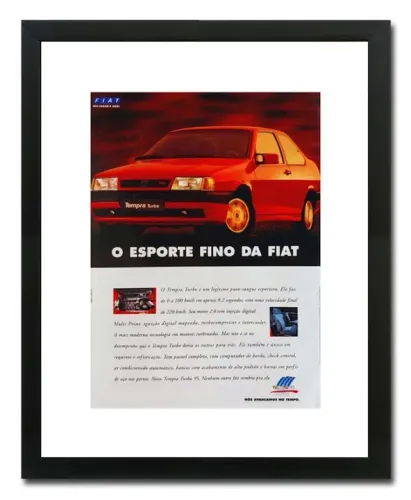 Tempra Turbo 1995 - Quadro decorativo - propaganda original de revista