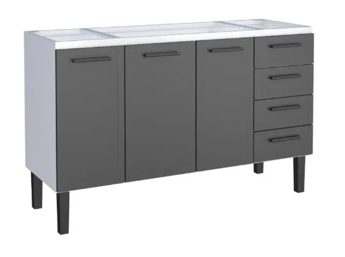 Gabinete / Balcão JU em Aço para Pia de 1.50m ! Frete + Montagem Grátis