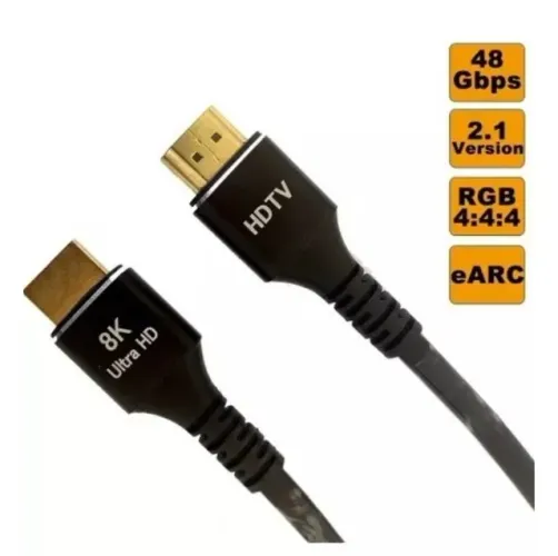 Cabo Hdmi Versão 2.1 8k 144hz Ultra Hd 3 Metros Blindado 7680p