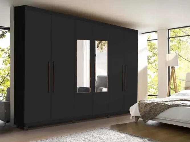 Guarda-Roupa Casal  Bello Plus 6 portas com espelho l65 