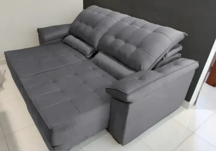 Sofa retratil e reclinavel pillow top com molas ensacadas 2,10 (novo0