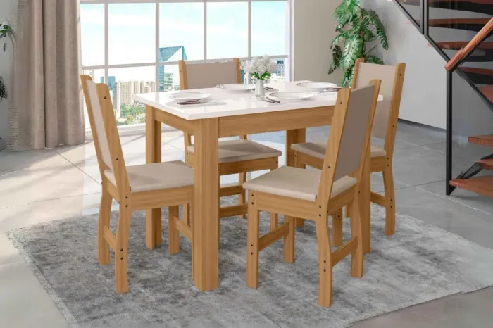 Mesa com 4 Cadeiras Fícus r65