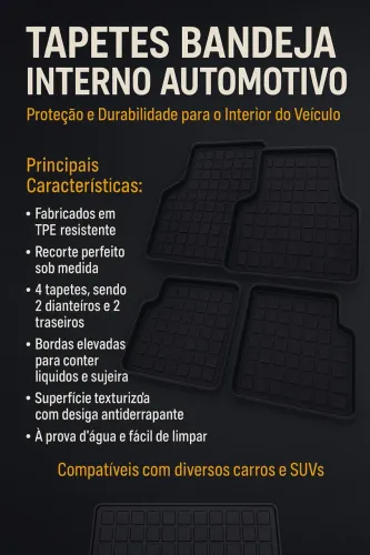 Tapetes Bandeja para Carros - Proteção e Durabilidade