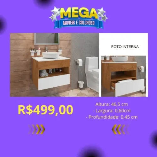 GABINETE PARA BANHEIRO A PRONTA-ENTREGA 