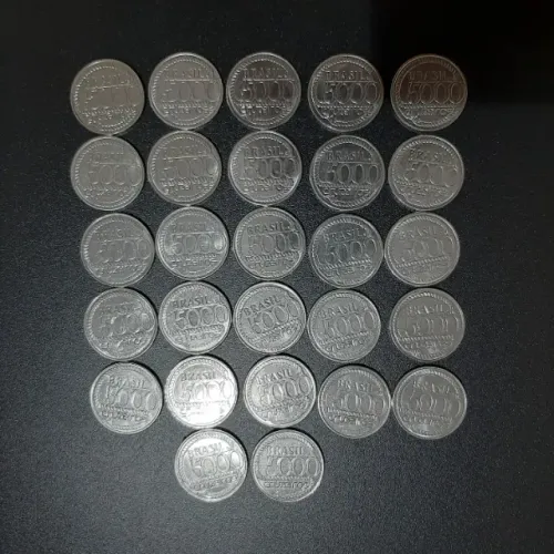 Lote de Moedas Antigas Brasil 5000 Cruzeiros Tiradentes