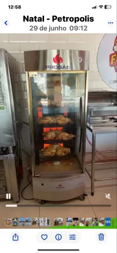  Churrasqueira a gás para frango e carnes 