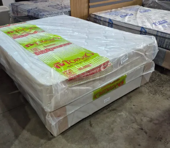 Colchão Molas Ensacada + Base boa casal
