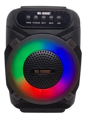 Caixa de som portátil Bluetooth com luz LED recarregável MS-1696