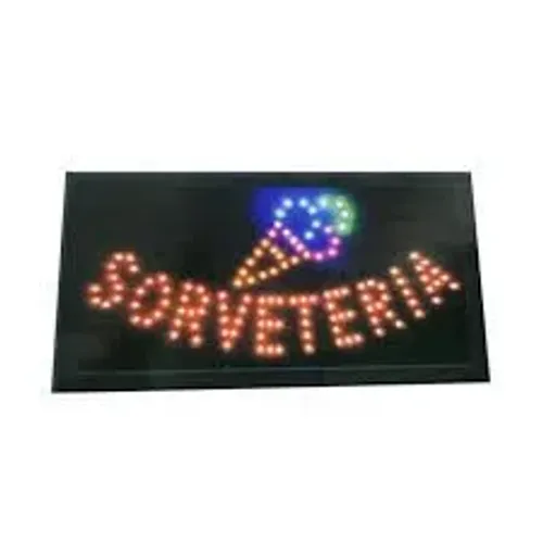 Placa de LED Sorveteria - Iluminação chamativa para seu negócio - Unidade 