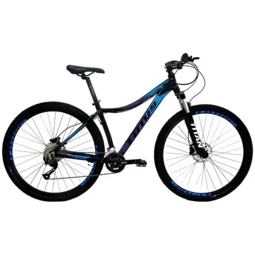 Bicicleta Aro 29 Cairu Lotus Angel 18 Marchas Freio a Disco - Preto/Azul