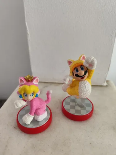Amiibos Princess cat Peach e cat Mario Nintendo Original