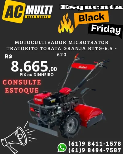 Motocultivador Microtrator Tratorito Tobata GRANJA BTTG-6.5 - 620