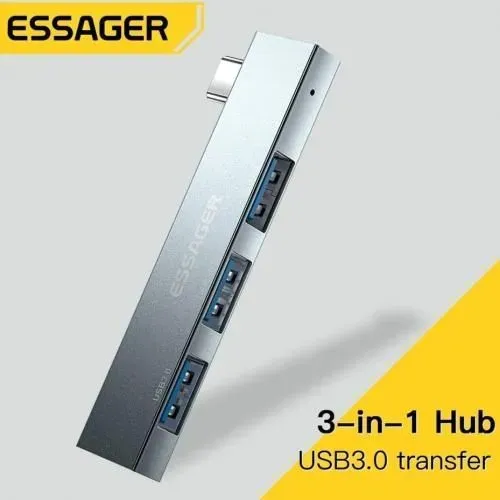 Hub USB 3.0 Essager 3 em 1 - Expanda suas conexões!