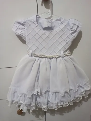 Vestido luxo branco infantil