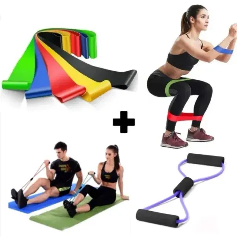 Achadinho da Shopee! Kit 5 Mini Bands + Extensor de Exercícios - Treino Funcional e Fisiot