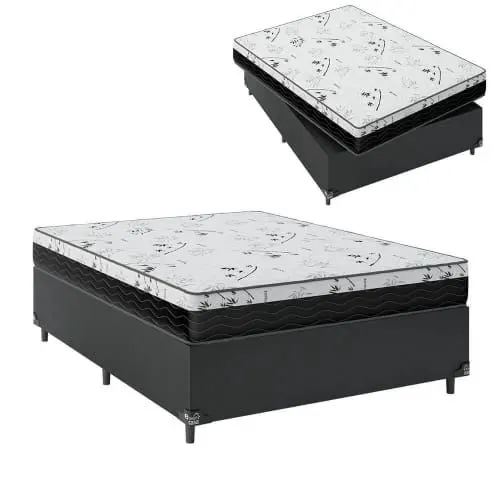 CAMA BOX CASAL COM COLCHAO ESPUMA D33