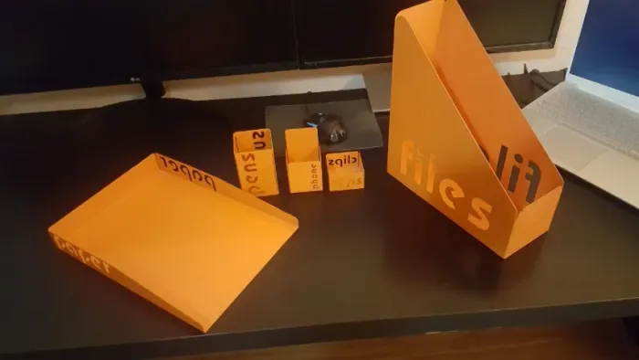 conjunto para mesa de trabalho tok stok