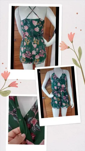 Macacão Feminino Floral Verde forever 21 - Tamanho P