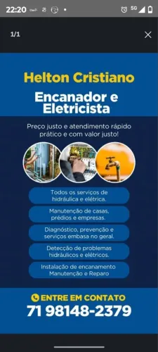 Encanador eletricista profissional 