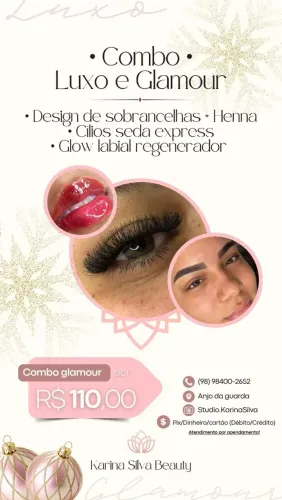 Combo cílios, sobrancelhas, lábios 