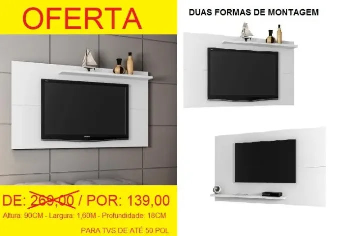 Painel elegante com suporte para seus objetos decorativos
