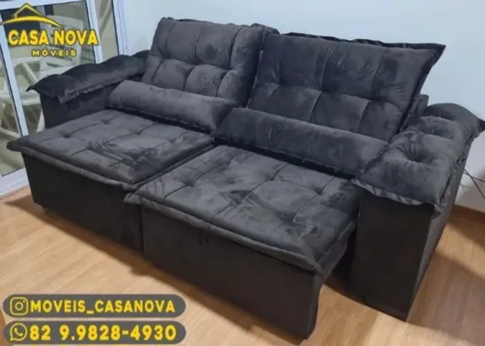 Sofá Retrátil 4 lugares - Casa Nova Móveis
