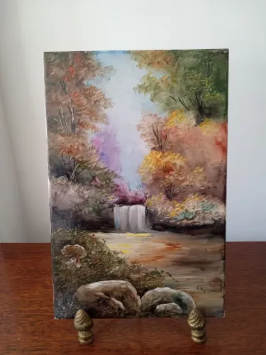 Quadro Paisagem Cachoeira - De piso decorativo Exclusiva.
