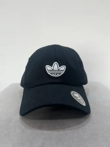 Boné Adidas 100% Algodão Preto Logo Branca