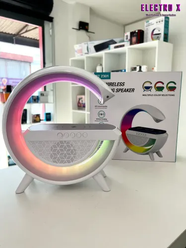 Luminária G Led com Caixa de Som Bluetooth Rádio..