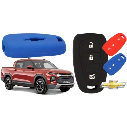 Capa de Chave Silicone Chevrolet (2 ou 3 Botão) Onix Joy Plus Captiva Tracker Spin Prisma