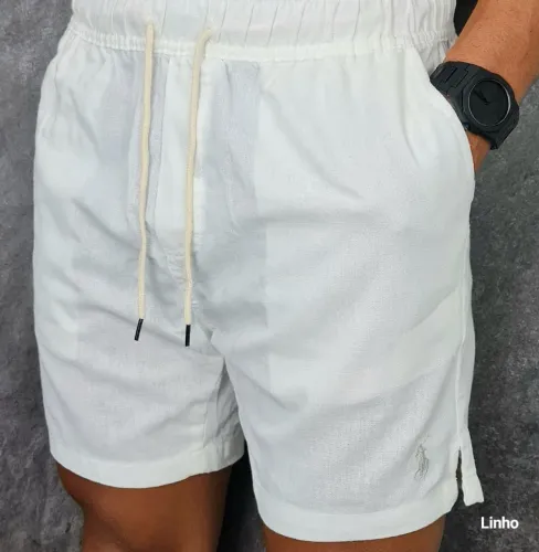 Shorts de linho branco masculino blackfriday - coleção reveillon 20-26