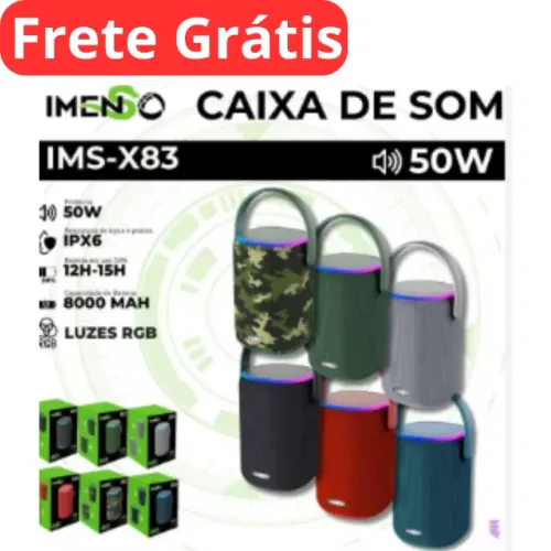 caixa de som potente portatil imenso ims-x83
