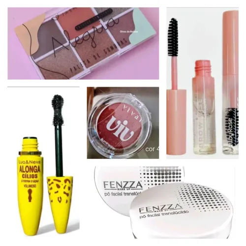 Kit de maquiagem com 5 itens 