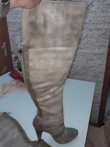 Bota couro cano alto