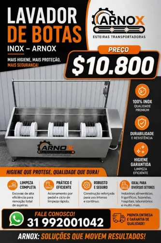 LAVADOR DE BOTAS INDUSTRIAL EM INOX