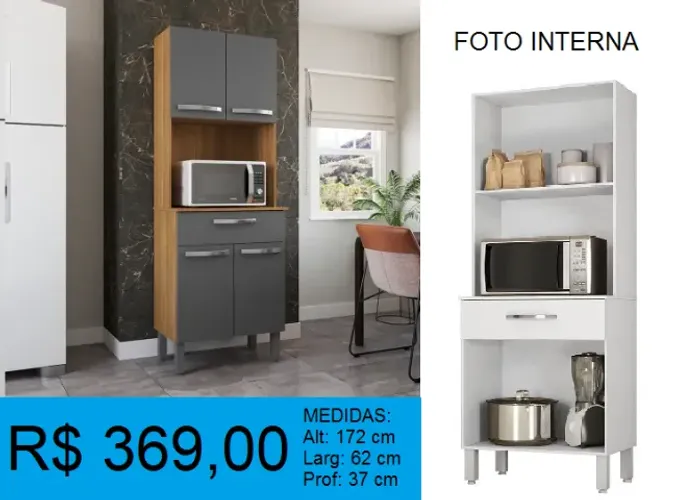 Armario de cozinha pequeno - a pronta entrega 