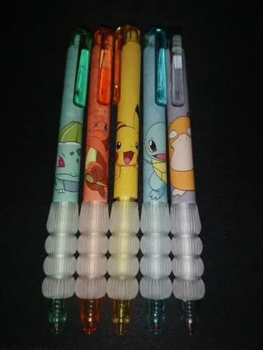 Kit 5 Canetas Gel Pokémon 0.5mm (Pikachu e Clássicos)
