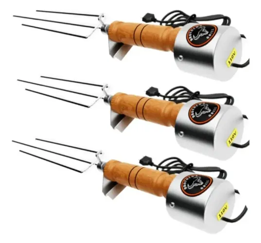 Kit com 3 Espetos giratórios 