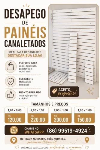 Painéis Canaletados para loja