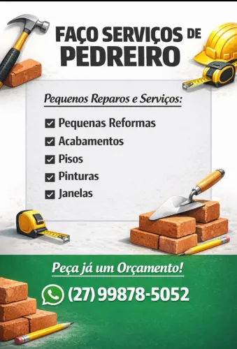 Faço serviço de pedreiro