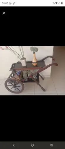 carrinho de chá ou bebidas antigas madeira maçaranduba