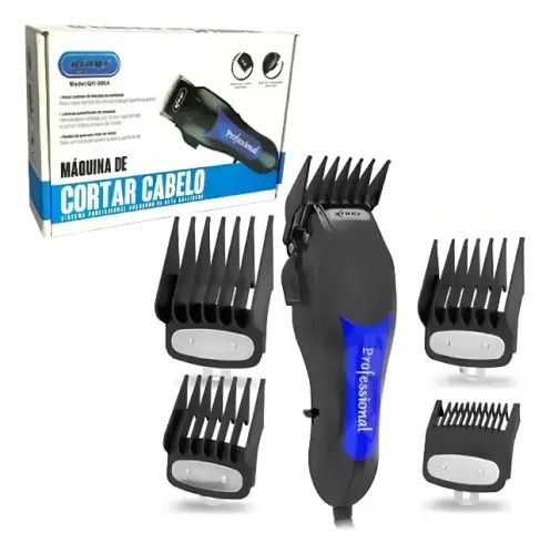 Máquina de Cortar Cabelo - Knup QR086A com Fio 4 Pentes Profissional
