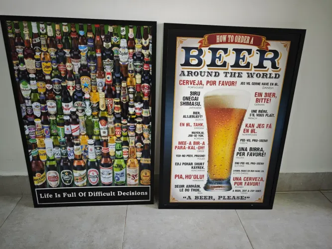 Quadros decorativos cerveja bar restaurante. 