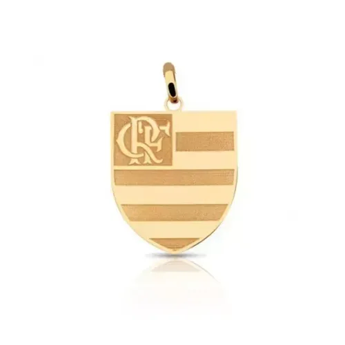 Pingente Flamengo Grande Ouro 18 K Peso 5 Gramas 40 mm Maciço