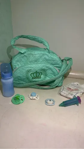 Kit Bolsa Maternidade para Bebê Reborn/ bonecas + Chupetas Magnéticas e Acessórios