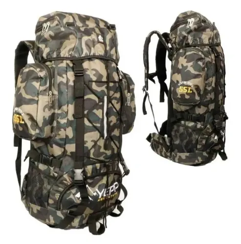 Mochila Camping Camuflada Exercito 55 L Yepp Viagem Trilhas