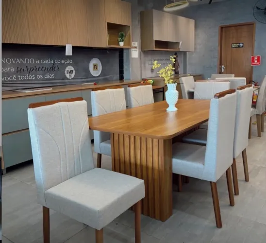 Mesa de Jantar Ester com 6 Cadeiras Entrega Rápida