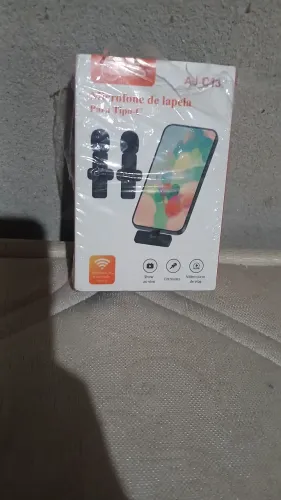 Microfone de lapela sem fio, dois Microfone e um adaptador tipo C