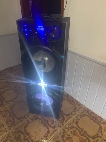 Torre de Som Amplificada Bluetooth Ca5000 Lenoxx cor Preto